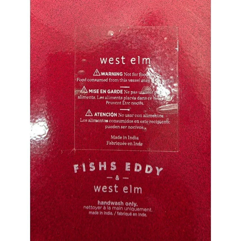 West Elm Fishs Eddy Camp Big Tree Round Metal Tray 14”D Rustic Cabin Decor